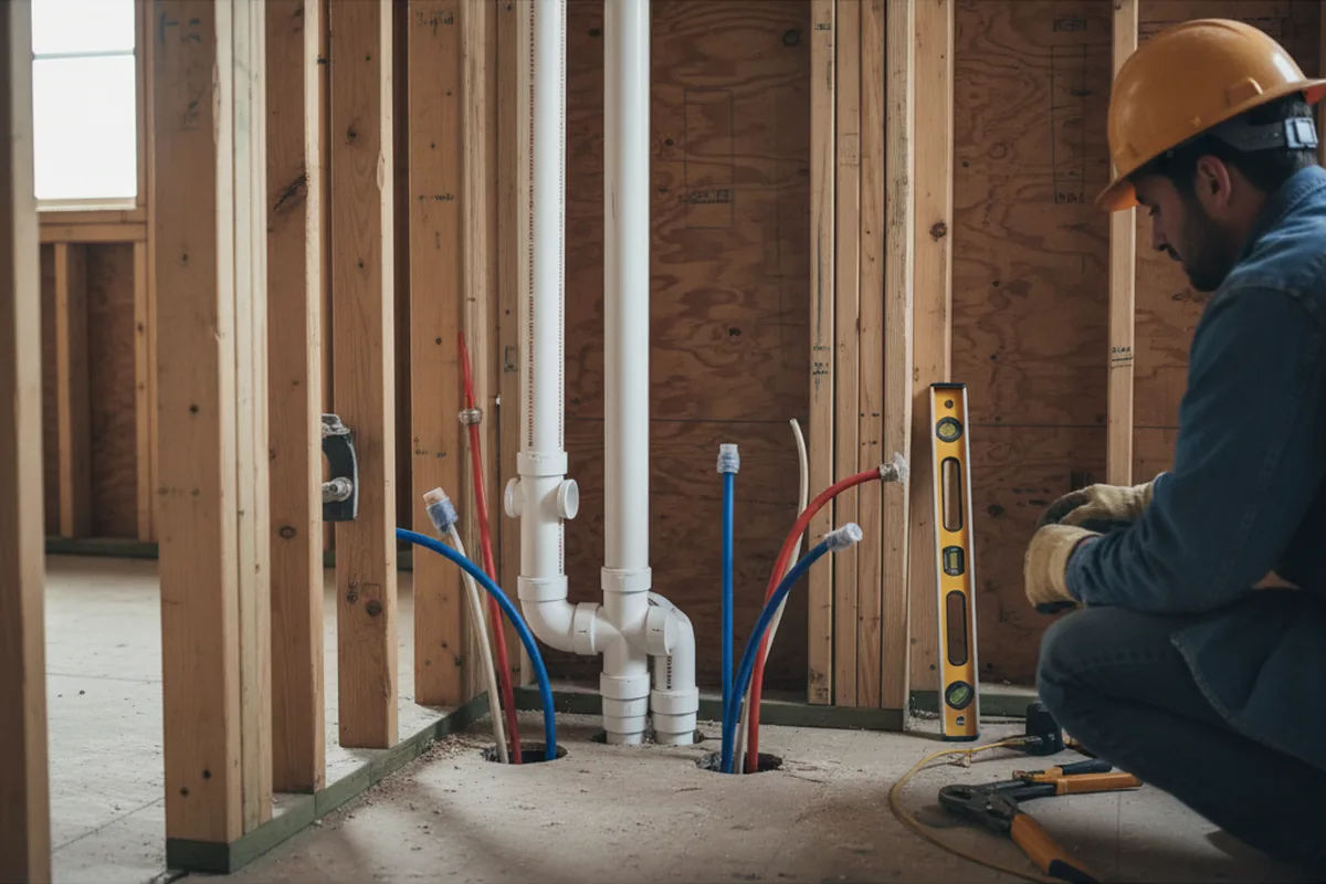 Drain and supply rough-in during Drain Cleaning in Glen Dale